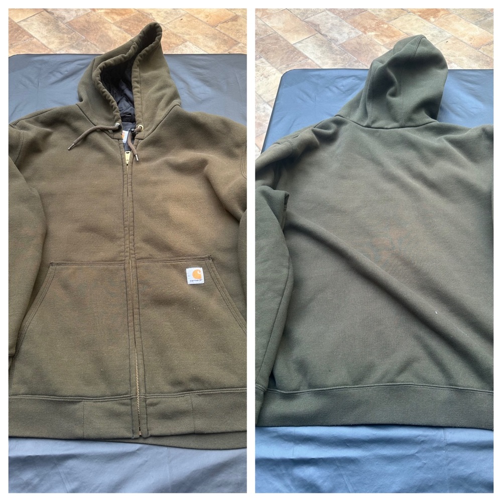 Vintage Carhartt zip up hoodie size 3XL
Lined with inside side pocket